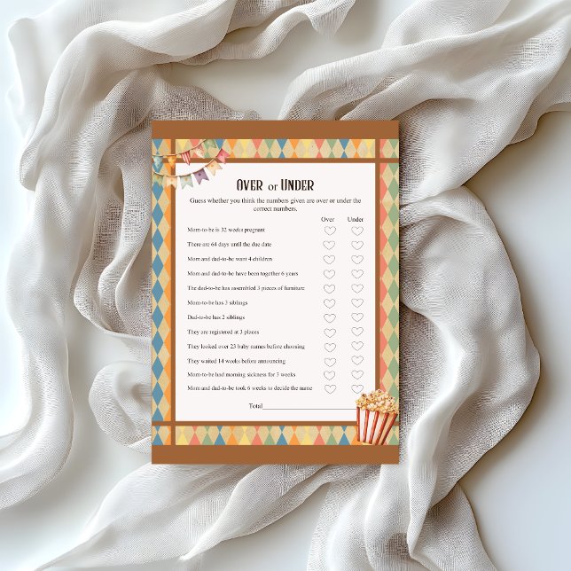 Baby Circus_ Over or Under Baby Shower game Custom Letterhead (Creator Uploaded)