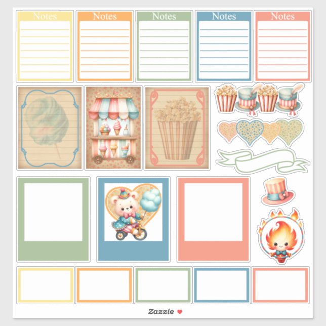 Baby Circus Planner Stickers (Sheet)