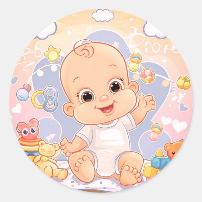 Baby Classic Round Stickers (Front)