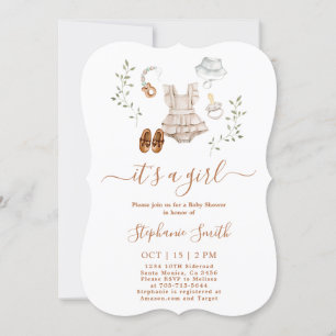 Baby Clothes Baby Shower Girl invitation