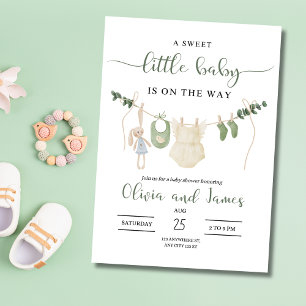 Baby Clothes Baby Shower Invitation, Minimalist Invitation