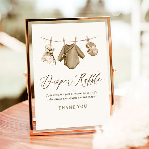 Baby Clothes Boy Baby Shower Diaper Raffle Sign