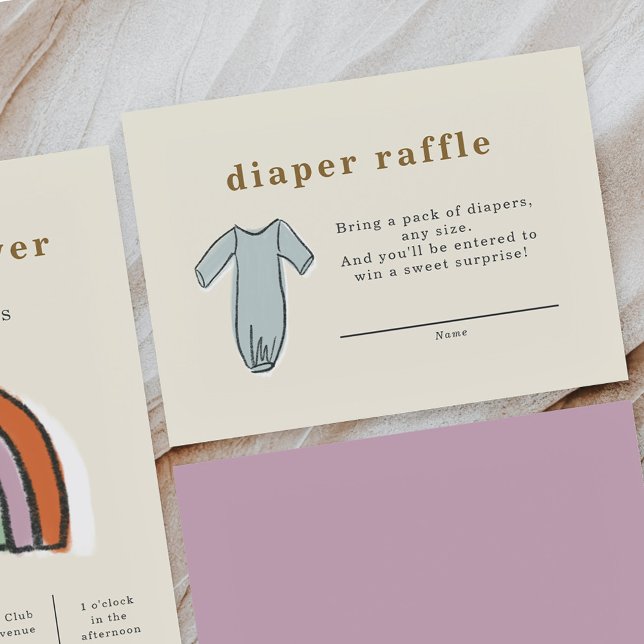 Baby Clothes Diaper Raffle Baby Shower  Enclosure Card (Baby Clothes Diaper Raffle Baby Shower Enclosure Card)