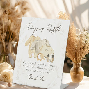 Baby Clothes Diaper Raffle Tabletop Pedestal Sign