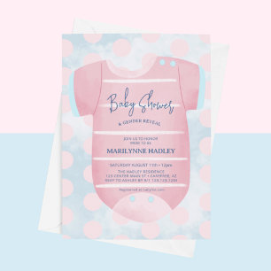 Baby Clothes Gender Reveal Baby Shower Invitation