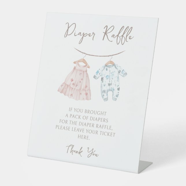 Baby Clothes Gender Reveal diaper raffle sign (Front)