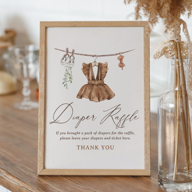 Baby Clothes Girl Baby Shower Diaper Raffle Sign (Creator Uploaded)