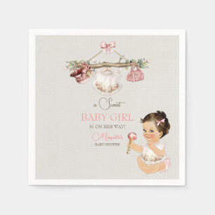 Baby Clothes Girl Baby Shower Ivory Pink Napkin