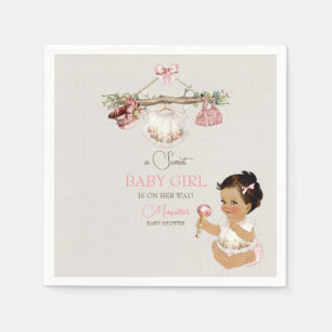 Baby Clothes Girl Baby Shower Ivory Pink Napkin