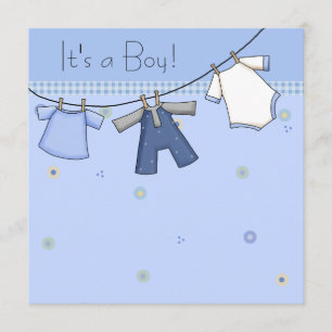 Baby Clothesline Baby Boy Clothesline Baby Shower Invitation