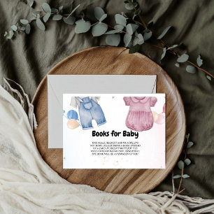Baby Clothesline Baby Shower Book Request Enclosure Card