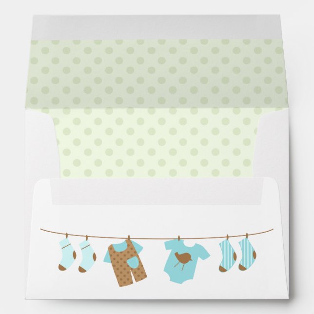 Baby Clothesline Baby Shower Envelope (Back (Bottom))