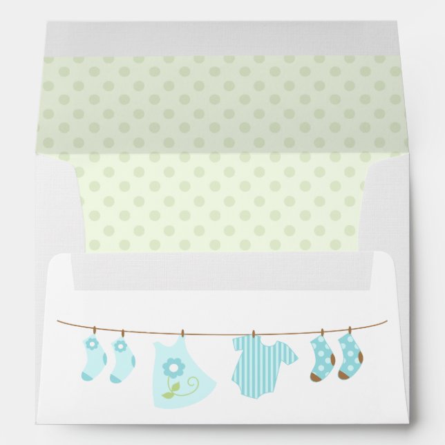 Baby Clothesline Baby Shower Envelopes (Back (Bottom))