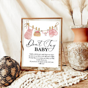 Baby Clothesline don't say baby' party sign
