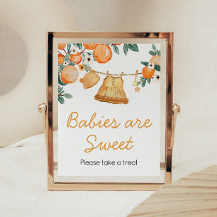 Baby Clothesline Orange Fruit Babies are Sweet Poster