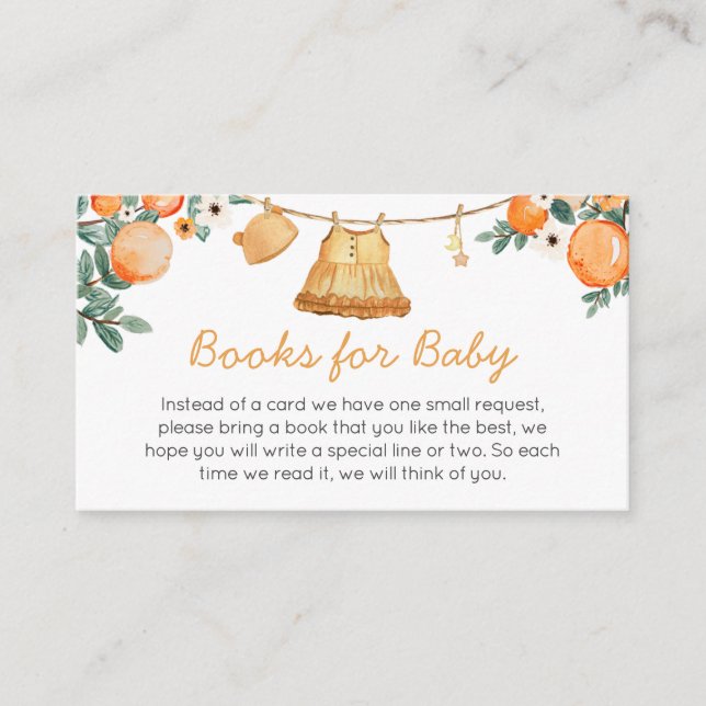Baby Clothesline Orange Fruit Books for Baby Enclosure Card (Front)