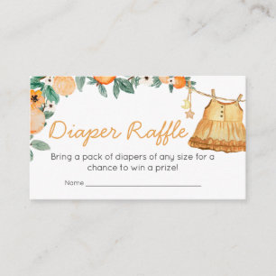 Baby Clothesline Orange Fruit Diaper Raffle Enclosure Card