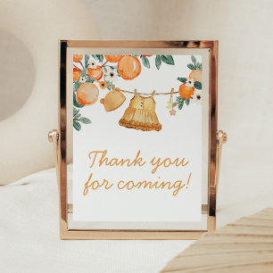 Baby Clothesline Orange Fruit Thank you for Coming Poster