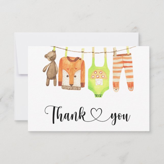 Baby clothesline - thank you card (Front)
