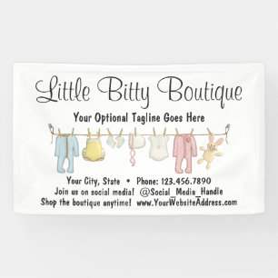 Baby Clothing Clothesline Kids Clothes Boutique Banner