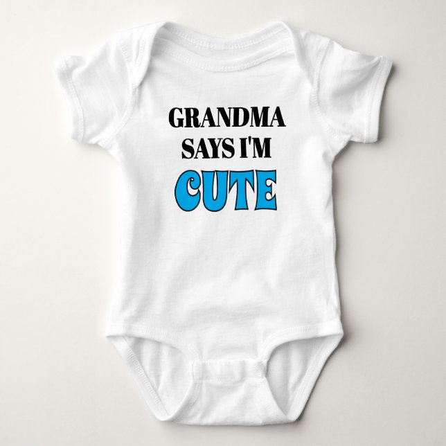 Baby Clothing for Grandson from Grandma, Cute  Baby Bodysuit (Front)