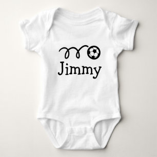 Baby clothing with name and soccer ball print baby bodysuit