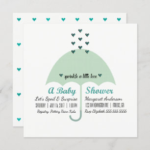 BABY & CO Baby Green Shower Sprinkle Love Party Invitation