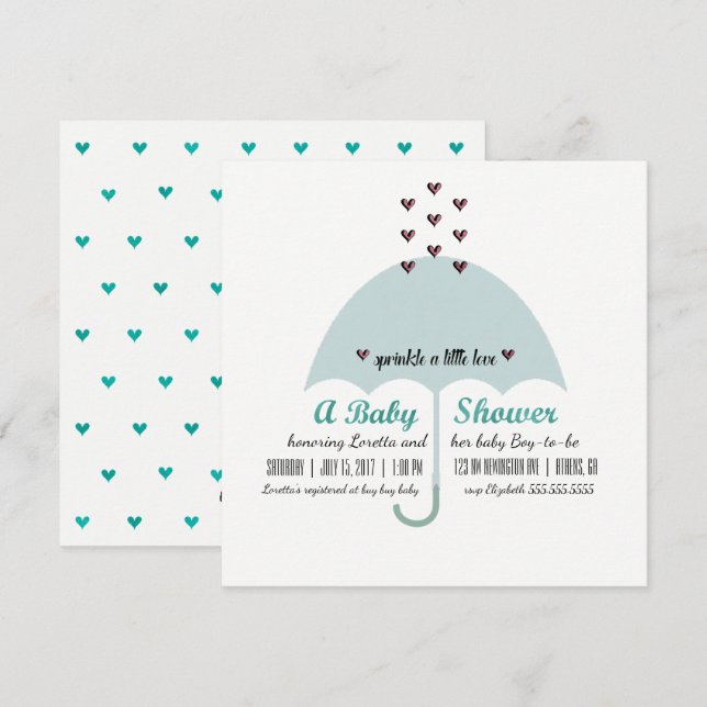 BABY & CO Blue And Pink Baby Shower Sprinkle Party Invitation (Front/Back)
