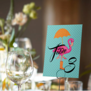 BABY & CO Flamingo Shower Party Number Table Cards