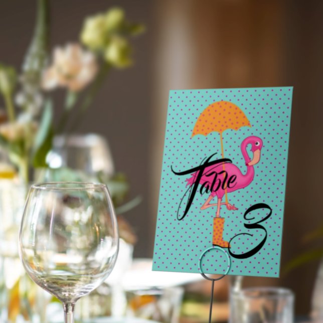 BABY & CO Flamingo Shower Party Number Table Cards (Creator Uploaded)