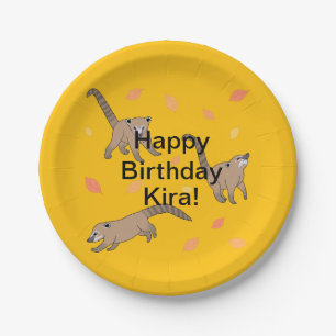 Baby Coatis Birthday Paper Plate