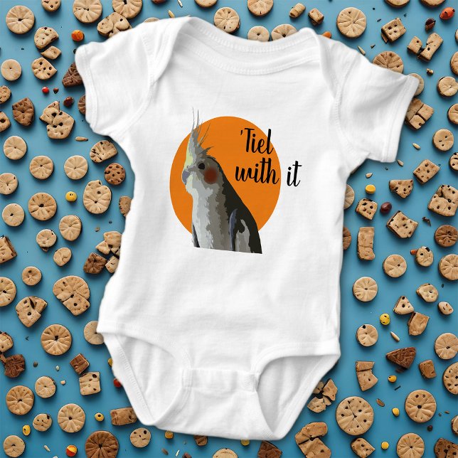 Baby Cockatiel New Pet Bird Sibling Rivalry Orange Baby Bodysuit (Funny Cockatiel baby bodysuit)