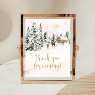 Baby Cold Outside Girl Winter Thank You for Coming Poster