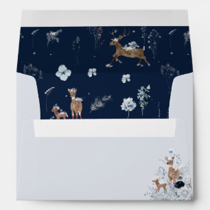 Baby cold outside Winter Floral Deer Baby Shower Envelope