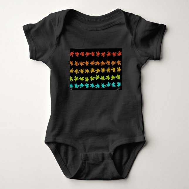Baby Colourful Puzzles  Bodysuit (Front)