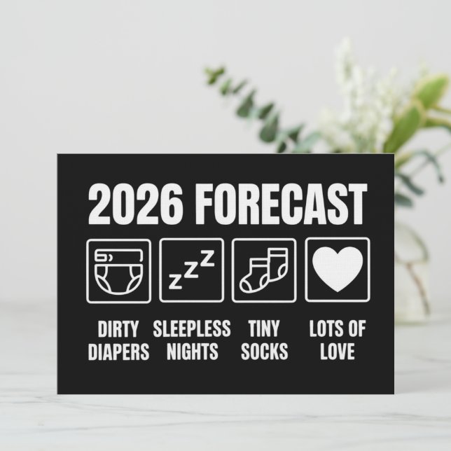 Baby Coming Soon 2026 Forecast Baby Shower Funny  Invitation (Standing Front)