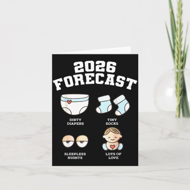Baby Coming Soon 2026 Forecast Baby Shower Funny N Card (Front)