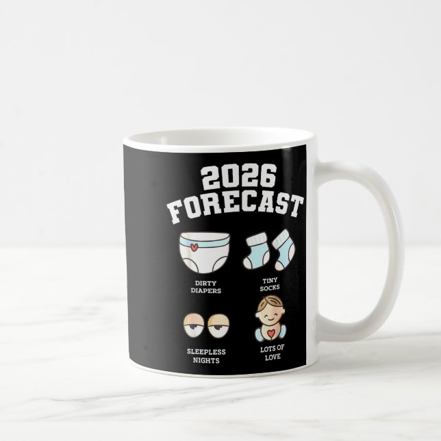 Baby Coming Soon 2026 Forecast Baby Shower Funny N Coffee Mug (Right)