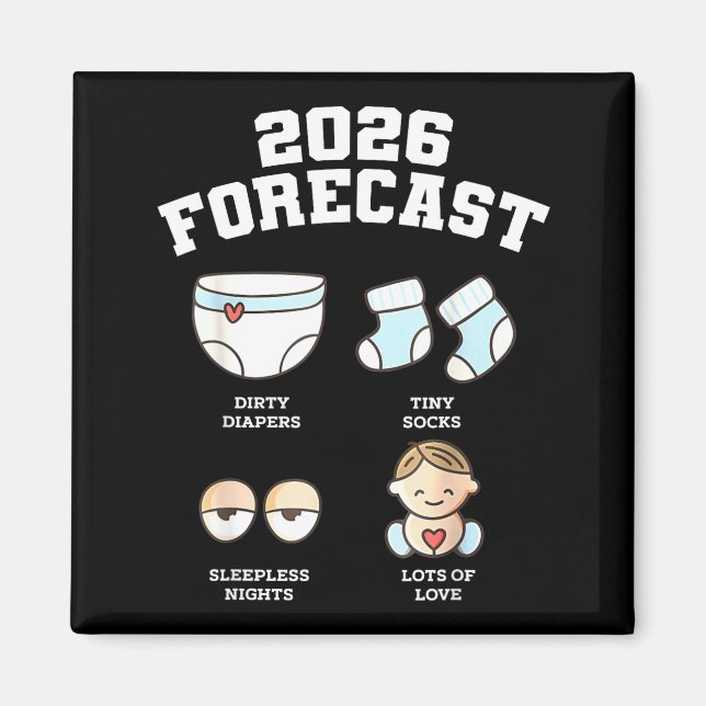 Baby Coming Soon 2026 Forecast Baby Shower Funny N Magnet (Front)