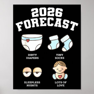 Baby Coming Soon 2026 Forecast Baby Shower Funny N Poster