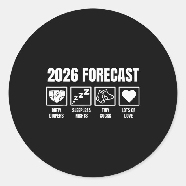 Baby Coming Soon 2026 Pregnancy Announcement Forec Classic Round Sticker (Front)