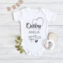 Baby Coming Soon Announcement Name Baby bodysuit