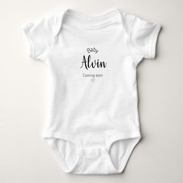Baby Coming Soon Personalised babysuit Baby Bodysuit (Front)