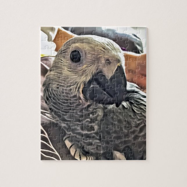 Baby Congo African Gray Parrot Jigsaw Puzzle (Vertical)