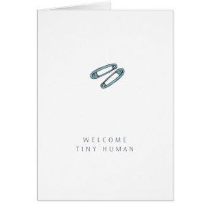 Baby Congratulations   Blue Diaper Pins Card