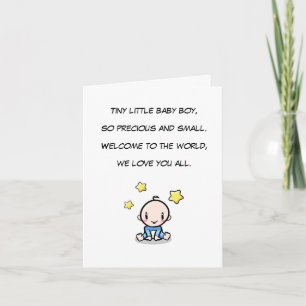 Baby Congratulations Card, Newborn Boy Greeting  Card