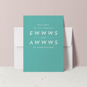 Baby congratulations teal greeting card