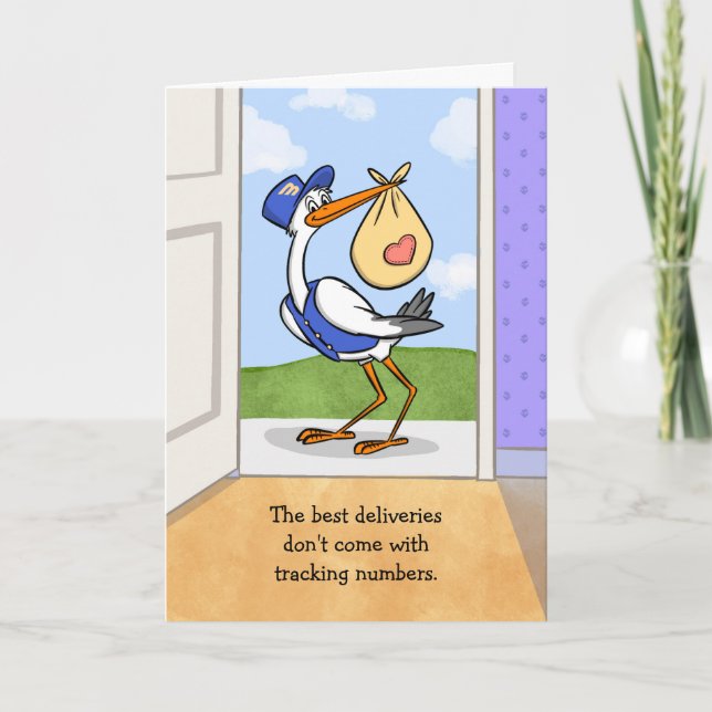 Baby Congratulations with Stork Card (Front)