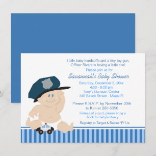 Baby Cop Police Officer Baby Shower Invitation