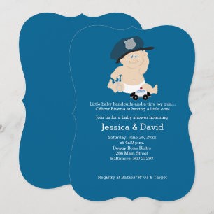Baby Cop Police Officer Baby Shower Invitation